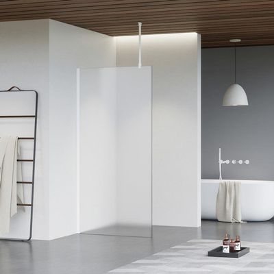 Fortifura Galeria inloopdouche - 40x200cm - mat glas - plafondarm - mat wit SW797931/SW797906/SW804546
