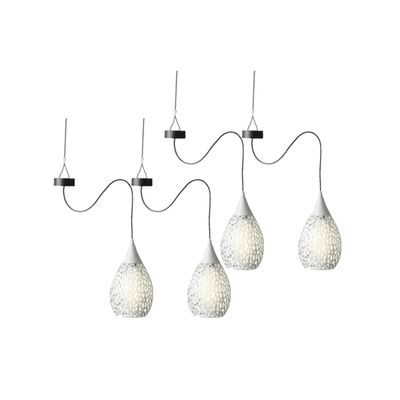 4x stuks witte solar tuinverlichting hanglamp ijzer 21 cm