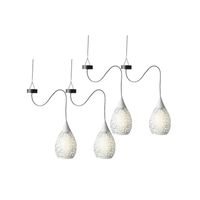 4x stuks witte solar tuinverlichting hanglamp ijzer 21 cm