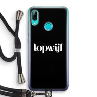 Topwijf Zwart: Huawei P Smart (2019) Transparant Hoesje met koord