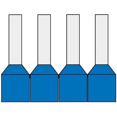 Geïsoleerde Band Adereindhuls 0,75qmm Blauw penlengte = 8mm