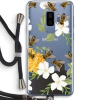 No flowers without bees: Samsung Galaxy S9 Plus Transparant Hoesje met koord