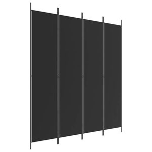 vidaXL Kamerscherm met 4 panelen 200x220 cm stof zwart