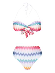 Missoni bikini Zigzag à haut bandeau - Bleu