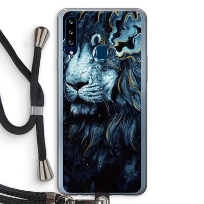 Darkness Lion: Samsung Galaxy A20s Transparant Hoesje met koord