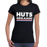 HUTS geslaagd met vlag cadeau t-shirt zwart dames