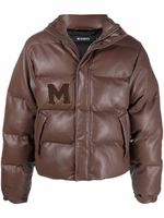 MISBHV doudoune en cuir artificiel à patch logo - Marron