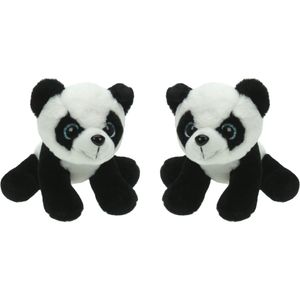 Set van 2x stuks pluche knuffel dieren Panda beer van 25 cm