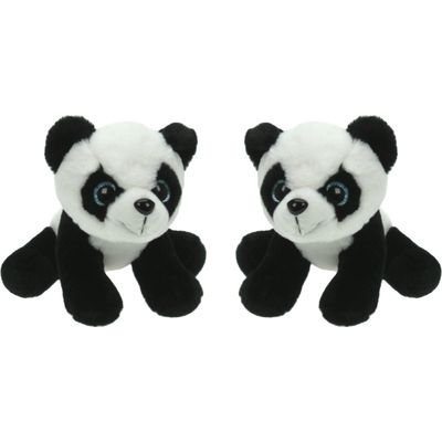 Set van 2x stuks pluche knuffel dieren Panda beer van 25 cm