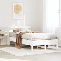 Bedframe zonder matras massief grenenhout wit 75x190 cm