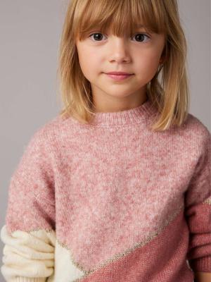Meisjestrui met colorblock roze (poederkleur)