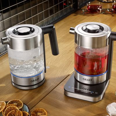 Graef WK350 waterkoker 1 l 2000 W Zwart, Roestvrijstaal, Transparant