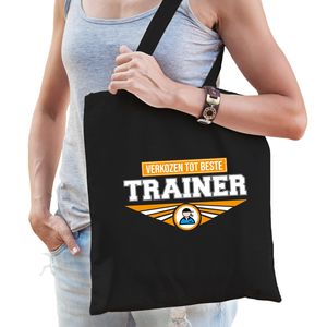 Verkozen tot beste trainer katoenen tas zwart voor dames - cadeau tasjes   -
