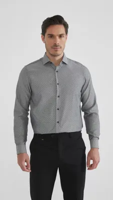 Yves Enzo- Heren Italiaans Overhemd - Strijkvrij - Print Yves Enzo- Heren Italiaans Overhemd - Strijkvrij - Print