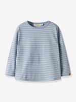 Gestreept t-shirt voor jongens LIL'ATELIER MINI met losse pasvorm lichtblauw