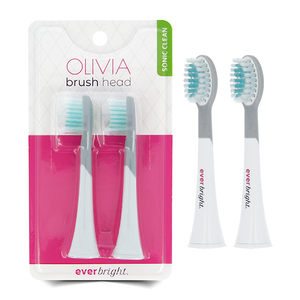 Everbright OLIVIA Sonic Clean White opzetborstels - 2 stuks