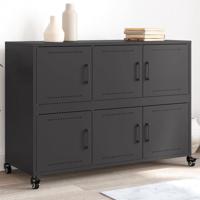 Dressoir 100,5x39x72 cm staal zwart
