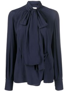 Nº21 blouse drapée à col lavalière - Bleu