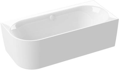 Ben Vana half vrijstaand hoekbad met hoek rechts 180x80cm glans wit incl. afvoer met overloop-vulcombinatie