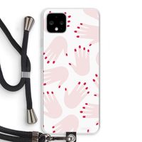 Hands pink: Pixel 4 XL Transparant Hoesje met koord