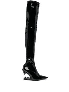 GCDS cuissardes Morso 105 mm en cuir - Noir
