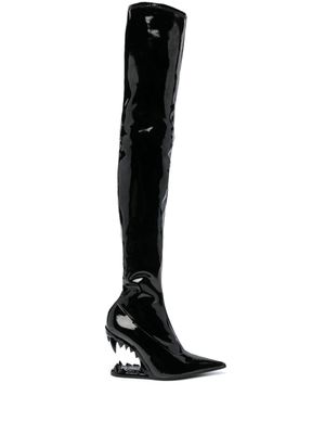 GCDS cuissardes Morso 105 mm en cuir - Noir