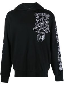 Philipp Plein hoodie à logo brodé - Noir