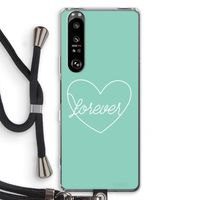 Forever heart pastel: Sony Xperia 1 III Transparant Hoesje met koord