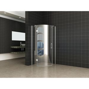 Wiesbaden Sphere Shower douchecabine 90x90x200cm kwartrond chroom 8mm glas linksscharnierend NANO coating 20.3855
