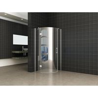 Wiesbaden Sphere Shower douchecabine 90x90x200cm kwartrond chroom 8mm glas linksscharnierend NANO coating 20.3855