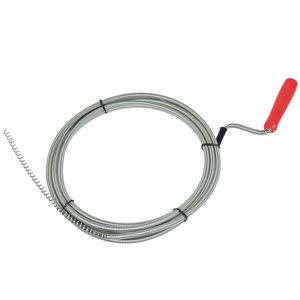 Rioolveer gootsteenontstopper - metaal - 3 meter - dia 6 mm - ontstoppingsveer