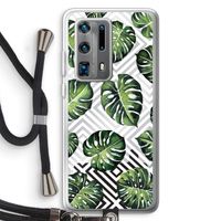 Geometrische jungle: Huawei P40 Pro Plus Transparant Hoesje met koord