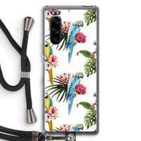 Kleurrijke papegaaien: Sony Xperia 5 Transparant Hoesje met koord