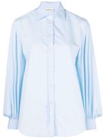 P.A.R.O.S.H. chemise en coton à manches bouffantes - Bleu