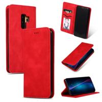 Retro huid voelen Business magnetische horizontale Flip lederen case voor Samsung Galaxy S9 plus (rood)