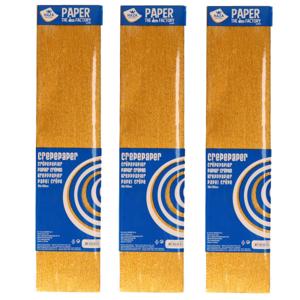 6x Knutsel alu-crepe vouw papier glitter goud 150 x 50 cm