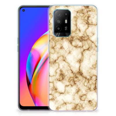 OPPO A94 5G | Reno5 Z | TPU | Siliconen hoesje | Marmer Goud
