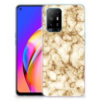 OPPO A94 5G | Reno5 Z | TPU | Siliconen hoesje | Marmer Goud
