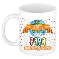 Naam mok papa Jeremy - wit - de beste - keramiek - 300 ml - Vaderdag/verjaardag