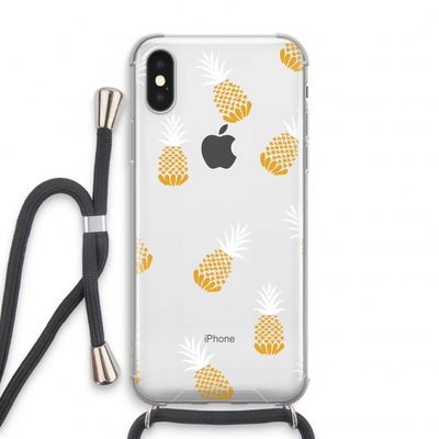 Ananasjes: iPhone XS Transparant Hoesje met koord