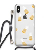 Ananasjes: iPhone XS Transparant Hoesje met koord