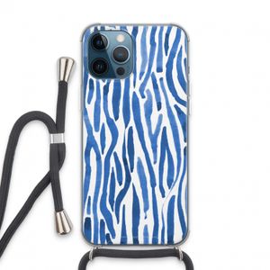 Blauwe nerven: iPhone 13 Pro Max Transparant Hoesje met koord