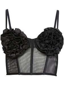 Fleur Du Mal haut bustier à appliques fleurs - Noir