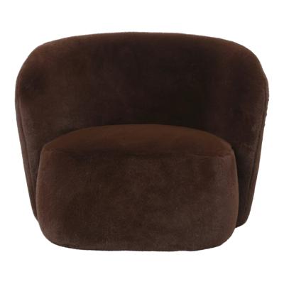 Fauteuil Aphrodite donkerbruin met bont
