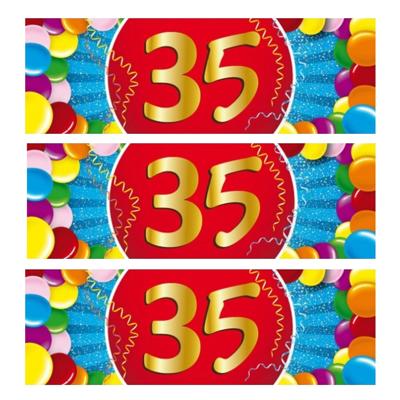 35 jaar leeftijd sticker - 5x - 19 x 6 cm - verjaardag - jubileum - versiering
