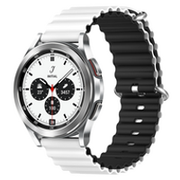 Ocean Style bandje - Wit / zwart - Samsung Galaxy Watch 4 Classic - 42mm & 46mm - thumbnail