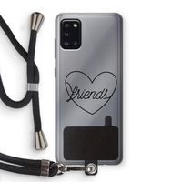 Friends heart black: Samsung Galaxy A31 Transparant Hoesje met koord
