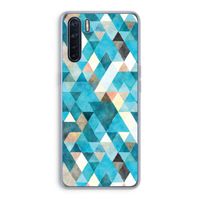 Gekleurde driehoekjes blauw: Oppo A91 Transparant Hoesje