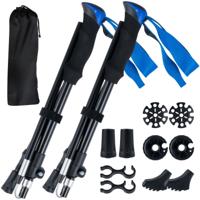 Opvouwbare Trekkingstokken Lichte Driedelige Wandelstokken voor Mannen en Vrouwen Blauw