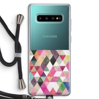 Gekleurde driehoekjes: Samsung Galaxy S10 Plus Transparant Hoesje met koord Gekleurde driehoekjes: Samsung Galaxy S10 Plus Transparant Hoesje met koord